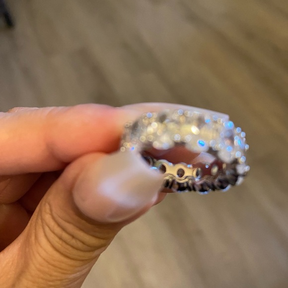 Oval Cubic Zirconia Eternity Ring - Picture 9 of 15